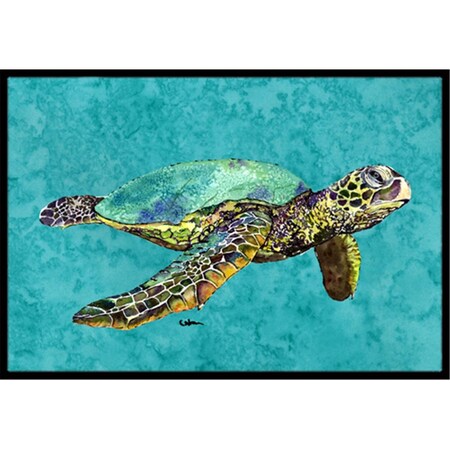 Jensendistributionservices 18 x 27 in. Swimming Loggerhead Turtle Indoor Or Outdoor Mat MI2554031